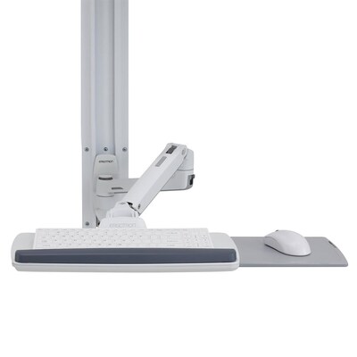 Ergotron LX Adjustable Dual Arms Wall Mount System, 32" Screen Support, White (45-551-216)