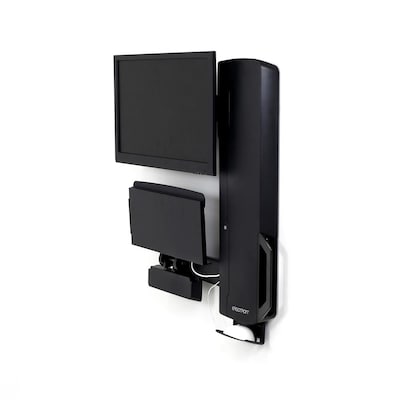 Ergotron StyleView Adjustable Dual Arms Wall Mount System, 24" Screen Support, Black (61-081-085)
