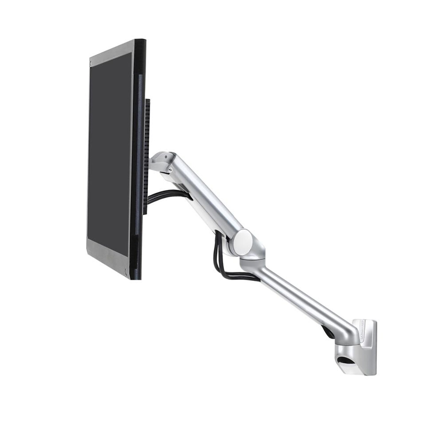 Ergotron MX Mini Adjustable Single Arms Wall Mount System, 24 Screen Support, Polished Aluminum (45-437-026)