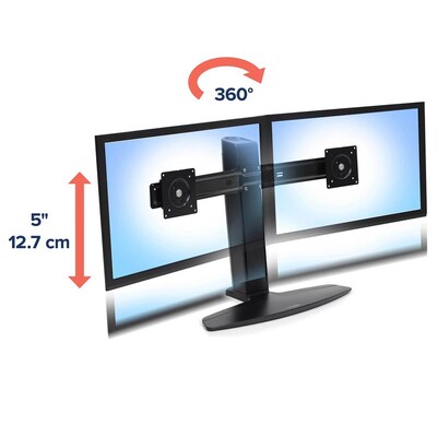 Ergotron Neo-Flex Adjustable Dual Arm Monitor Lift Stand, 24 Screen Support, Black (33-396-085)