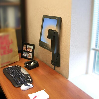 Ergotron Neo-Flex Adjustable Single Wall Mount Lift, 27" Screen Support, Black (60-577-195)