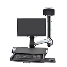 Ergotron StyleView Adjustable Single Arm Wall Mount, 24 Screen Support, Polished Aluminum (45-594-0