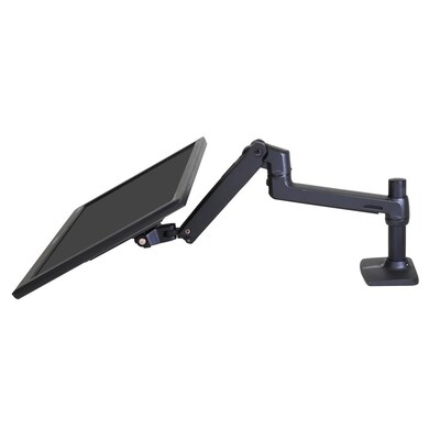 Ergotron LX Desk Adjustable Single Arm 2-Piece Clamp & Grommet Mount, 34 Screen Support, Black (45-