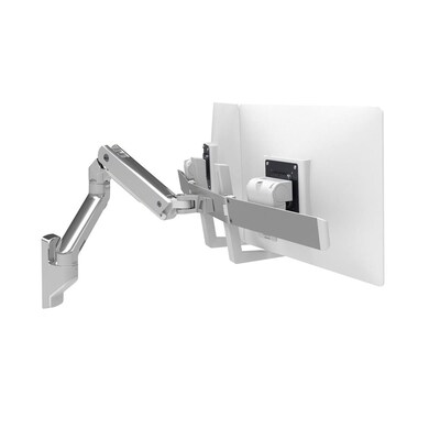 Ergotron HX Adjustable Dual Arm Wall Monitor Arm, 32 Screen Support, Polished Aluminum (45-479-026)