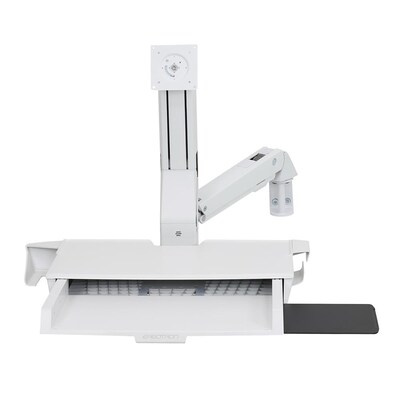 Ergotron StyleView Sit-Stand Combo Adjustable Single Arm Mount, 24 Screen Support, White (45-260-21
