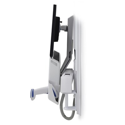 Ergotron StyleView Sit-Stand Combo Adjustable Single Arm Mount, 24" Screen Support, White (45-260-216)
