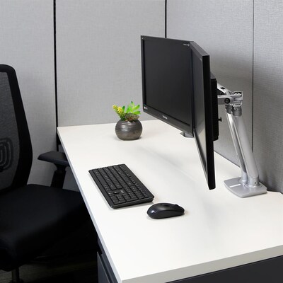 Ergotron MXV Desk Adjustable Dual Arm Monitor Mount, 24" Screen Support, Polished Aluminum (45-496-026)