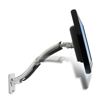 Ergotron MX Wall Adjustable Single Arm Mount, 42" Screen Support, Polished Aluminum (45-228-026)