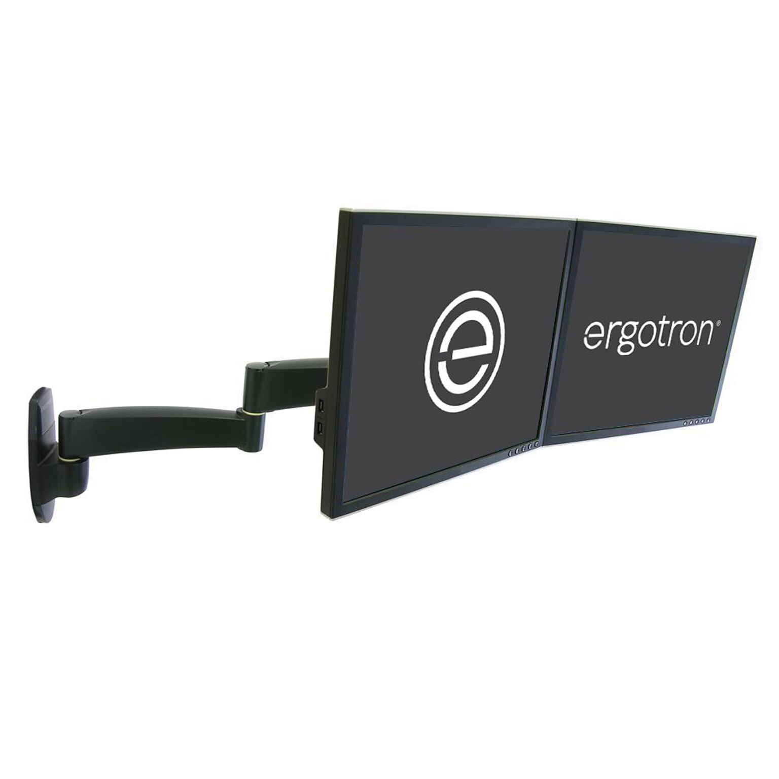 Ergotron 200 Series Adjustable Dual Arm Mount, 22 Screen Support, Black (45-231-200)