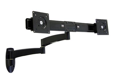 Ergotron 200 Series Adjustable Dual Arm Mount, 22 Screen Support, Black (45-231-200)