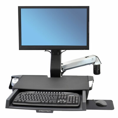Ergotron StyleView Adjustable Mounting Arm, 24" Screen Support, Polished Aluminum (45583026)