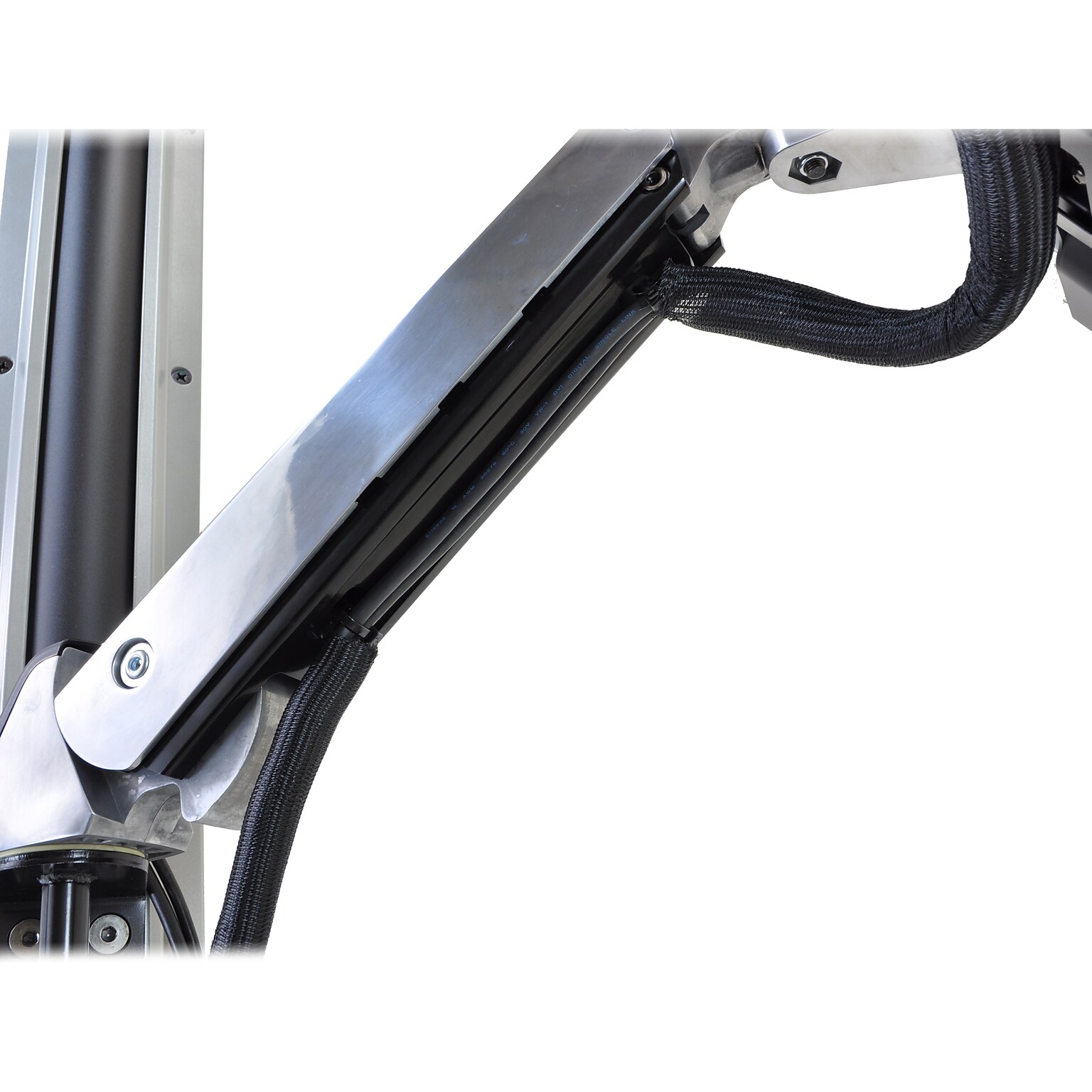 Ergotron StyleView Adjustable Sit-Stand Combo Arm Multi Component Mount, 24 Screen Support, Polished Metal (45-260-026)