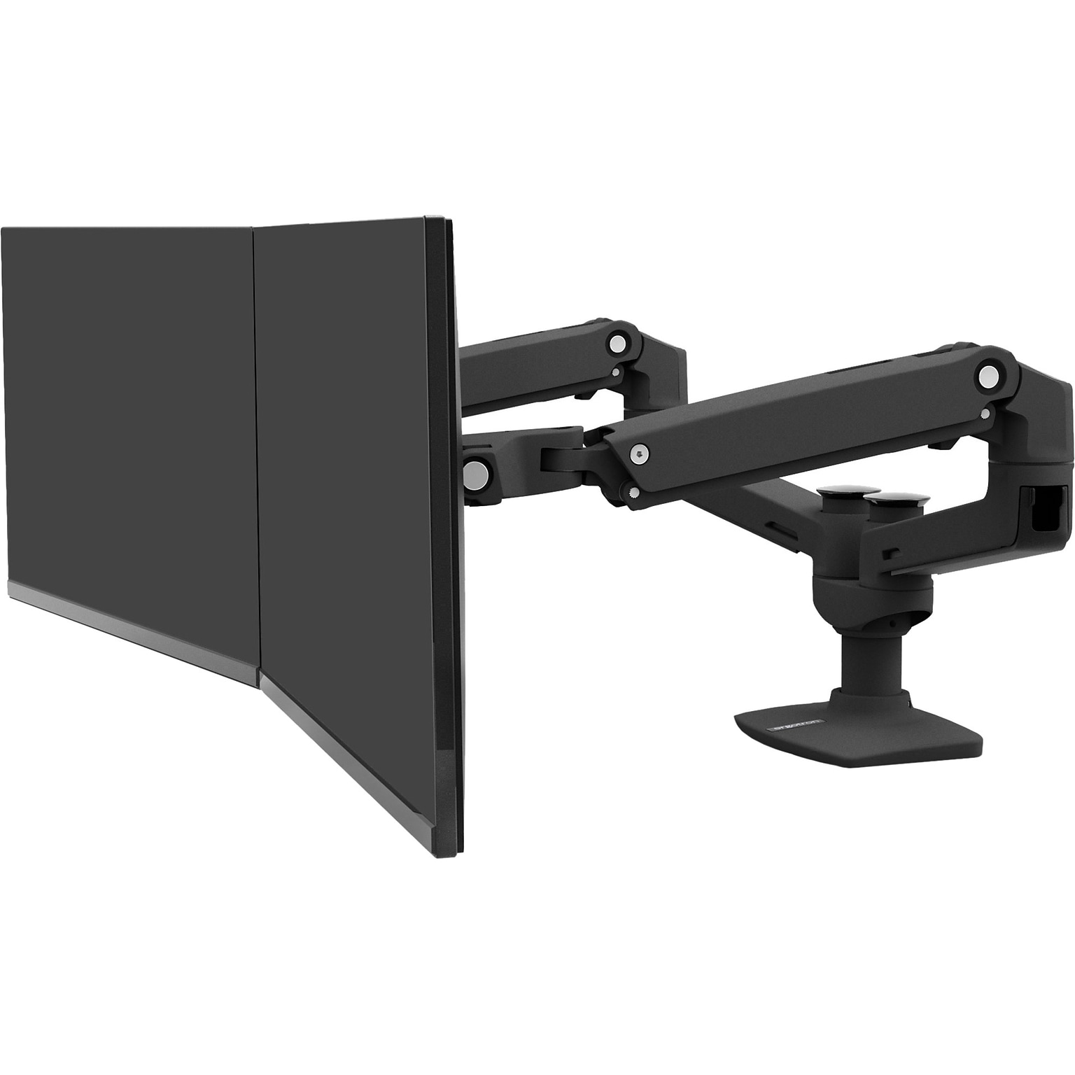 Ergotron LX Adjustable Dual Side-by-Side Mounting Arm, 27 Screen Support, Matte Black (45245224)