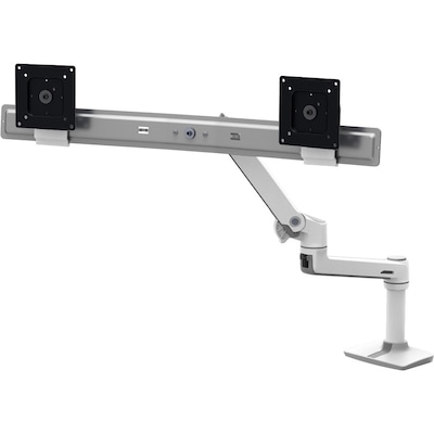 Ergotron LX Adjustable Dual Direct Arm Desk Mount, 25 Screen Support, White (45-489-216)