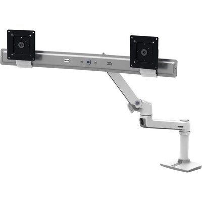 Ergotron LX Dual Adjustable Direct Arms Desk Mount, 25 Screen Support, Polished Aluminum (45-489-02