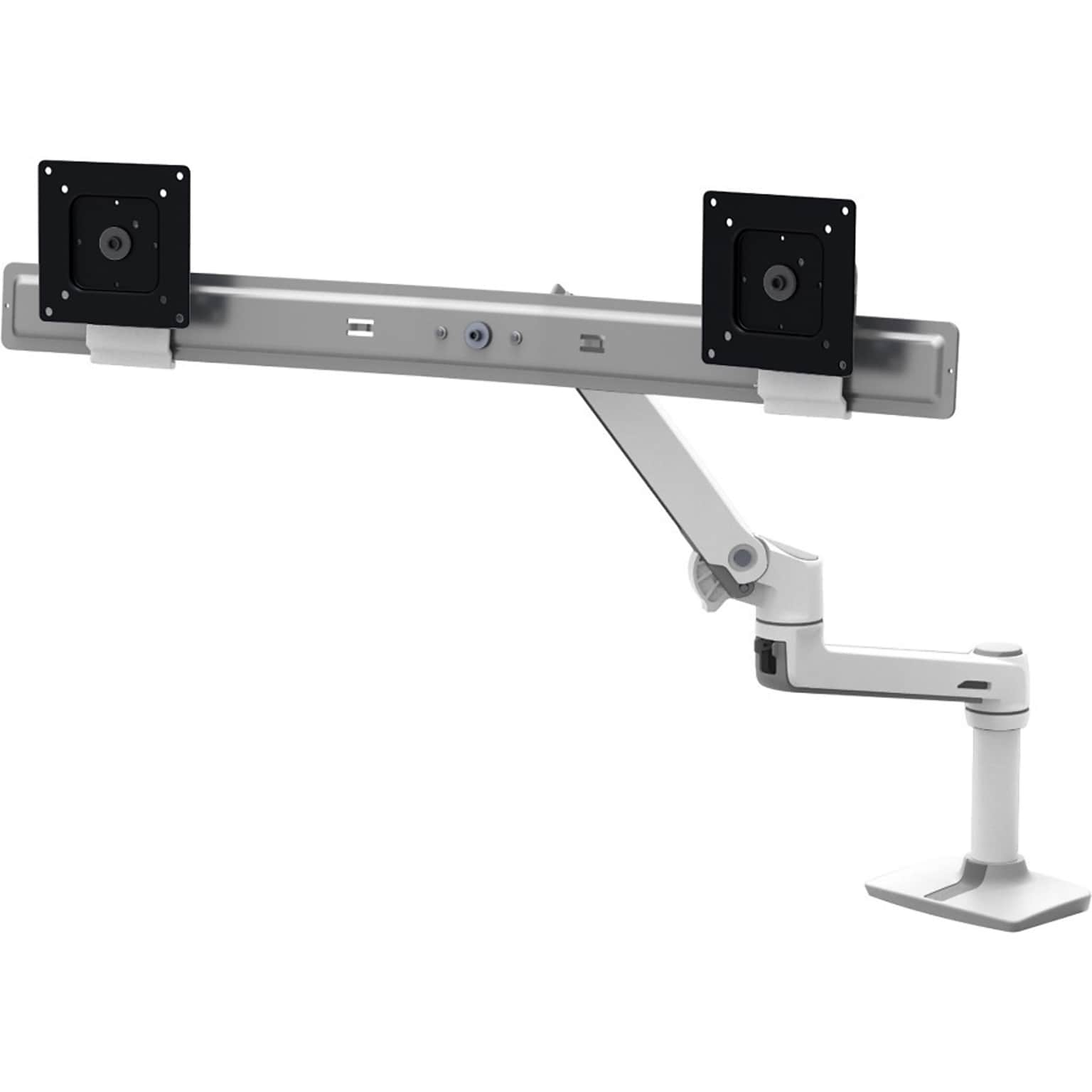 Ergotron LX Dual Adjustable Direct Arms Desk Mount, 25 Screen Support, Polished Aluminum (45-489-026)