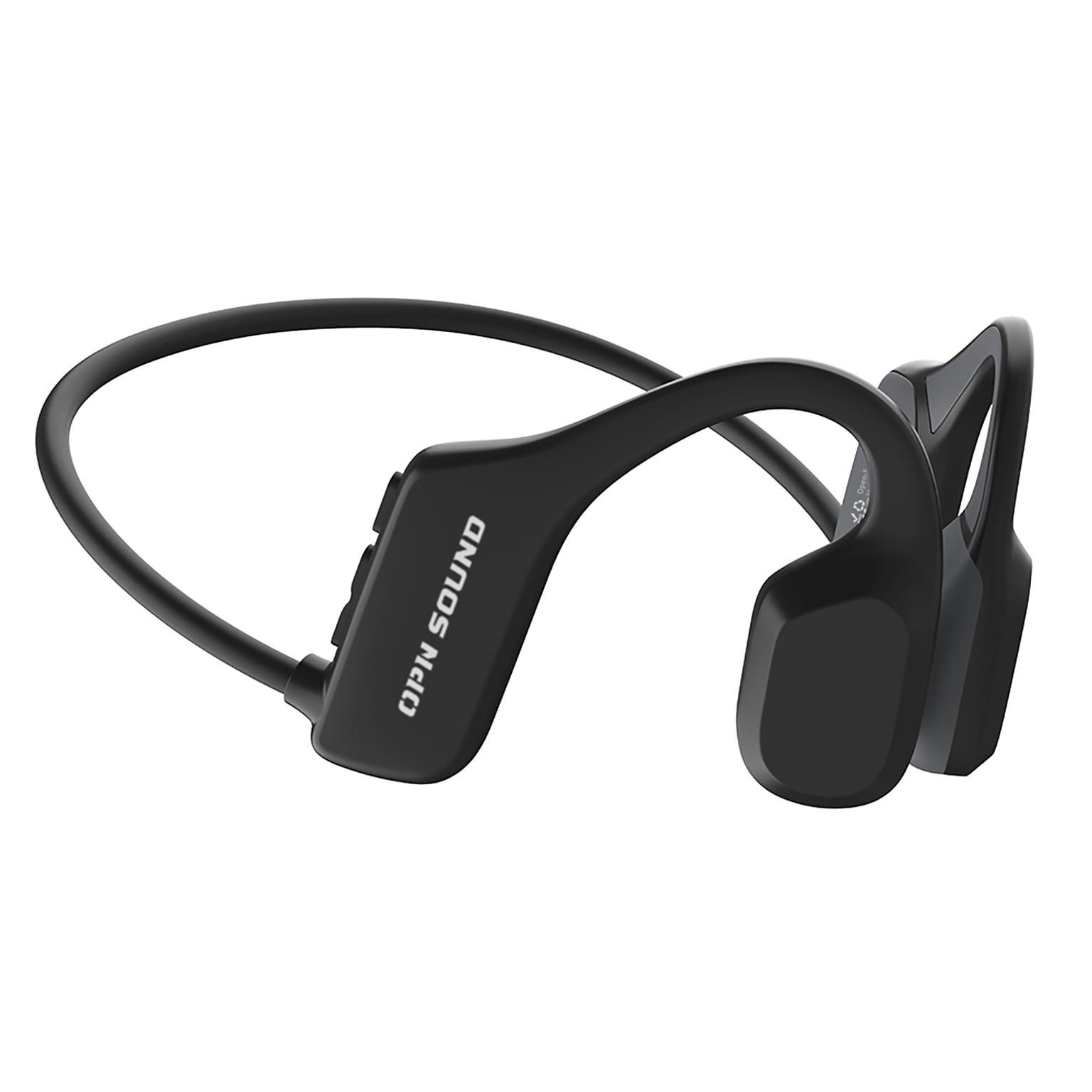 OPN Sound Mezzo Wireless Bluetooth Bone-Conduction Neckband Headphones with Microphone, Black (OS2000BK)