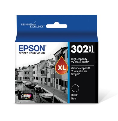 Epson T302XL Black/Cyan/Magenta/Yellow High Ink Cartridges, 4/Pack