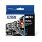 Epson T302XL Black/Cyan/Magenta/Yellow High Ink Cartridges, 4/Pack