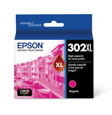 Epson T302XL Black/Cyan/Magenta/Yellow High Ink Cartridges, 4/Pack