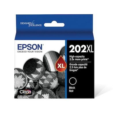 Epson T202XL Black/Cyan/Magenta/Yellow High Yield Ink Cartridge, 4/Pack