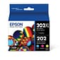 Epson T202XL/T202 Black High Yield and Cyan/Magenta/Yellow Standard Yield Ink Cartridge, 4/Pack (T20