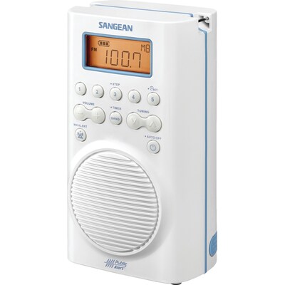 Sangean AM/FM/Weather Alert Waterproof Shower Radio (H205)