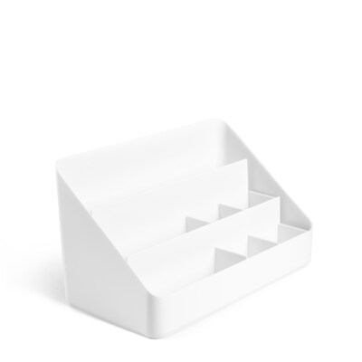 Poppin White Desk Organizer, 12.5"W x 7.25"H x 6.75"D  (105081)