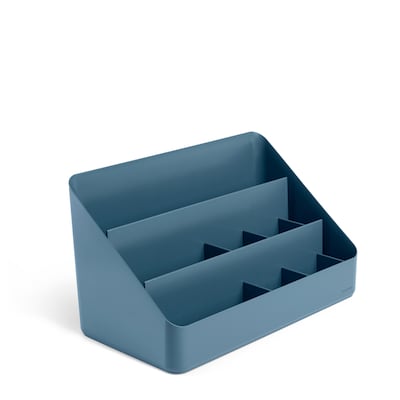 Poppin Slate Blue Desk Organizer, 12.5"W x 7.25"H x 6.75"D  (105080)