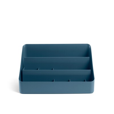 Poppin Slate Blue Desk Organizer, 12.5"W x 7.25"H x 6.75"D  (105080)