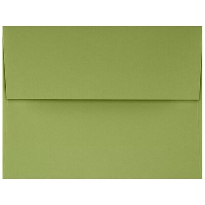 JAM Paper A4 Self Seal Invitation Envelopes, 4 1/4 x 6 1/4, Avocado Green, 50/Pack (4872-27-50)