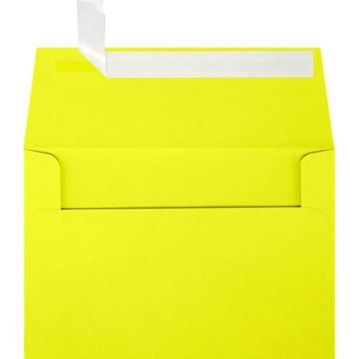 JAM Paper A4 Self Seal Invitation Envelopes, 4 1/4 x 6 1/4, Citrus Yellow, 50/Pack (LUX-4872-L20-5