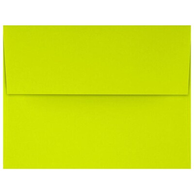 JAM Paper A4 Self Seal Invitation Envelopes,  4 1/4 x 6 1/4, Wasabi Green, 50/Pack (4872-L22-50)