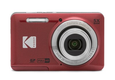 Kodak PIXPRO 16MP Digital Point and Shoot Camera, 5x Optical Zoom, Red (FZ55-RD)