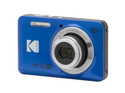 Kodak PIXPRO 16MP Point and Shoot Digital Camera, 5x Optical Zoom, Blue (FZ55-BL)