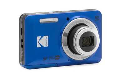 Kodak PIXPRO 16MP Point and Shoot Digital Camera, 5x Optical Zoom, Blue (FZ55-BL)