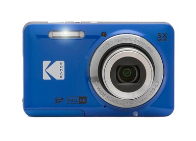 Kodak PIXPRO 16MP Point and Shoot Digital Camera, 5x Optical Zoom, Blue (FZ55-BL)