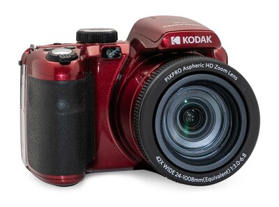 Kodak PIXPRO 20MP Bridge Digital Camera, 42x Optical Zoom, Red (AZ425-RD)