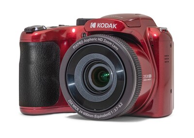 Kodak PIXPRO 16MP Bridge Digital Camera, 25x Optical Zoom, Red (AZ255-RD)