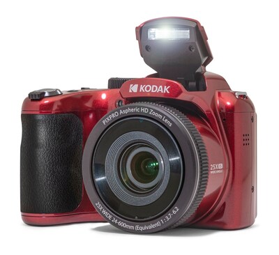 Kodak PIXPRO 16MP Bridge Digital Camera, 25x Optical Zoom, Red (AZ255-RD)