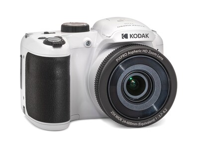 Kodak PIXPRO 16MP Bridge Digital Camera, 25x Optical Zoom, White (AZ255-WH)