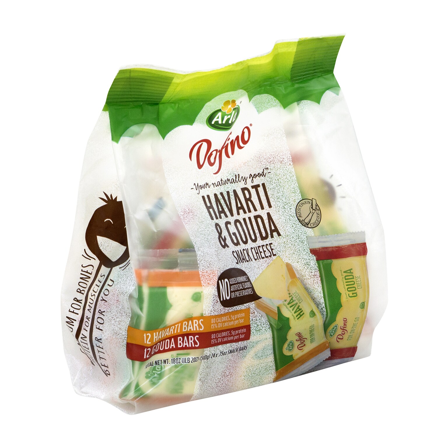 Havarti and Gouda Cheese Snack Bars, 24/Pack (902-00032)