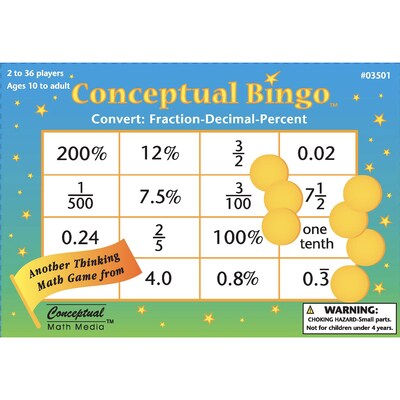 Conceptual Bingo: Convert: Fraction-Decimal-Percent (CMM03501)