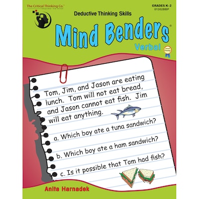 Critical Thinking Co.® Mind Benders®,Verbal, Grades K-2 (CTB1302)