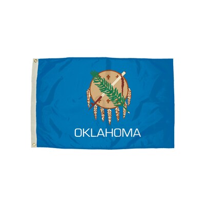 Independence Flag Nylon Oklahoma Flag with Heading and Grommets, 3x5 ft (FZ-2352051)