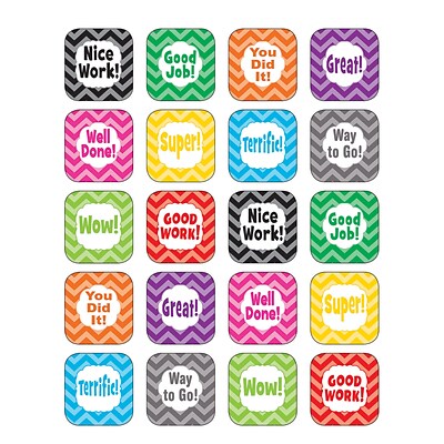 Teacher Created Resources Chevron Stickers, Assorted Colors, Approx 1 each, 120 count (TCR5532)