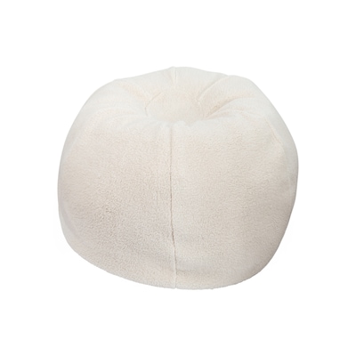 Flash Furniture Dillon Faux Sherpa Refillable Bean Bag Chair, Natural (DGBEANSMSHRPNAT)