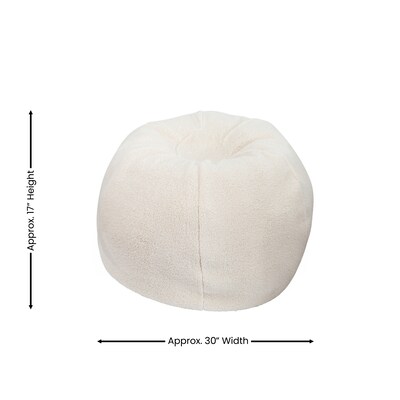 Flash Furniture Dillon Faux Sherpa Refillable Bean Bag Chair, Natural (DGBEANSMSHRPNAT)