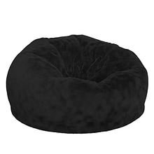 Flash Furniture Duncan Furry Oversized Refillable Bean Bag Chair, Black (DGBEANLGFURBK)