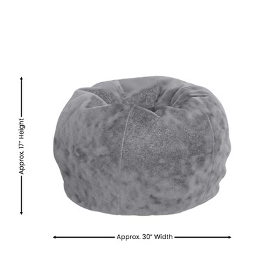 Flash Furniture Dillon Furry Refillable Bean Bag Chair, Gray (DGBEANSMFURGY)
